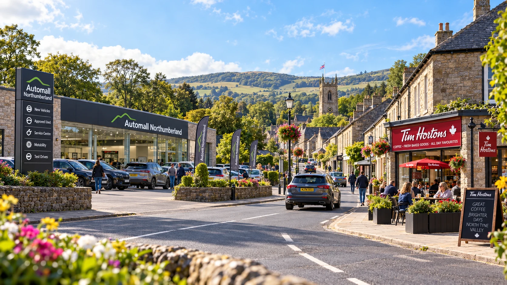 Automall Northumberland and Tim Hortons integrated into a Northumberland village