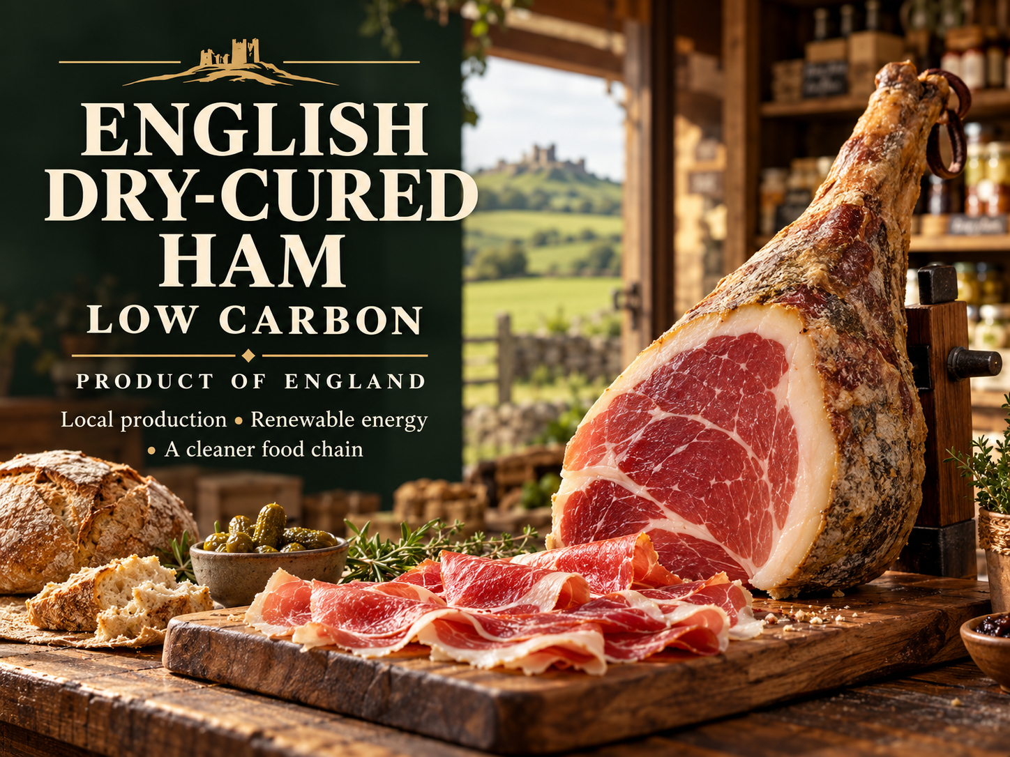 Low-carbon cured meat product concept