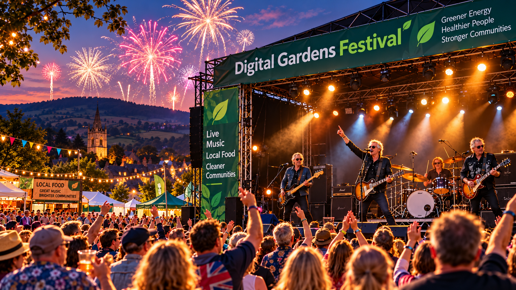 Digital Gardens Festival with fireworks